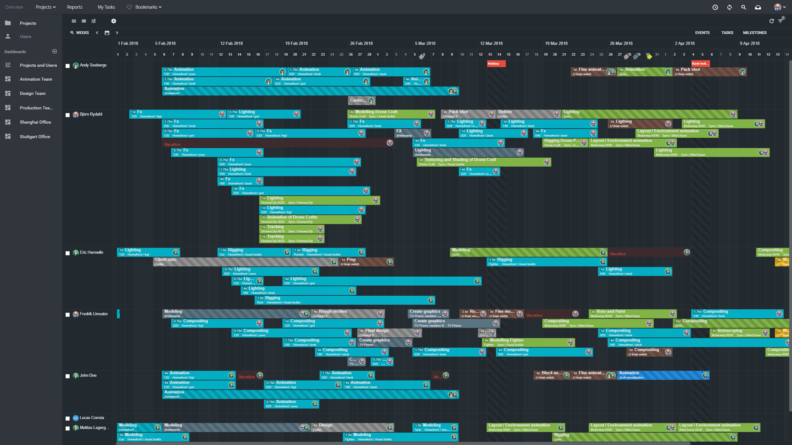 Creative project planning in ftrack Studio