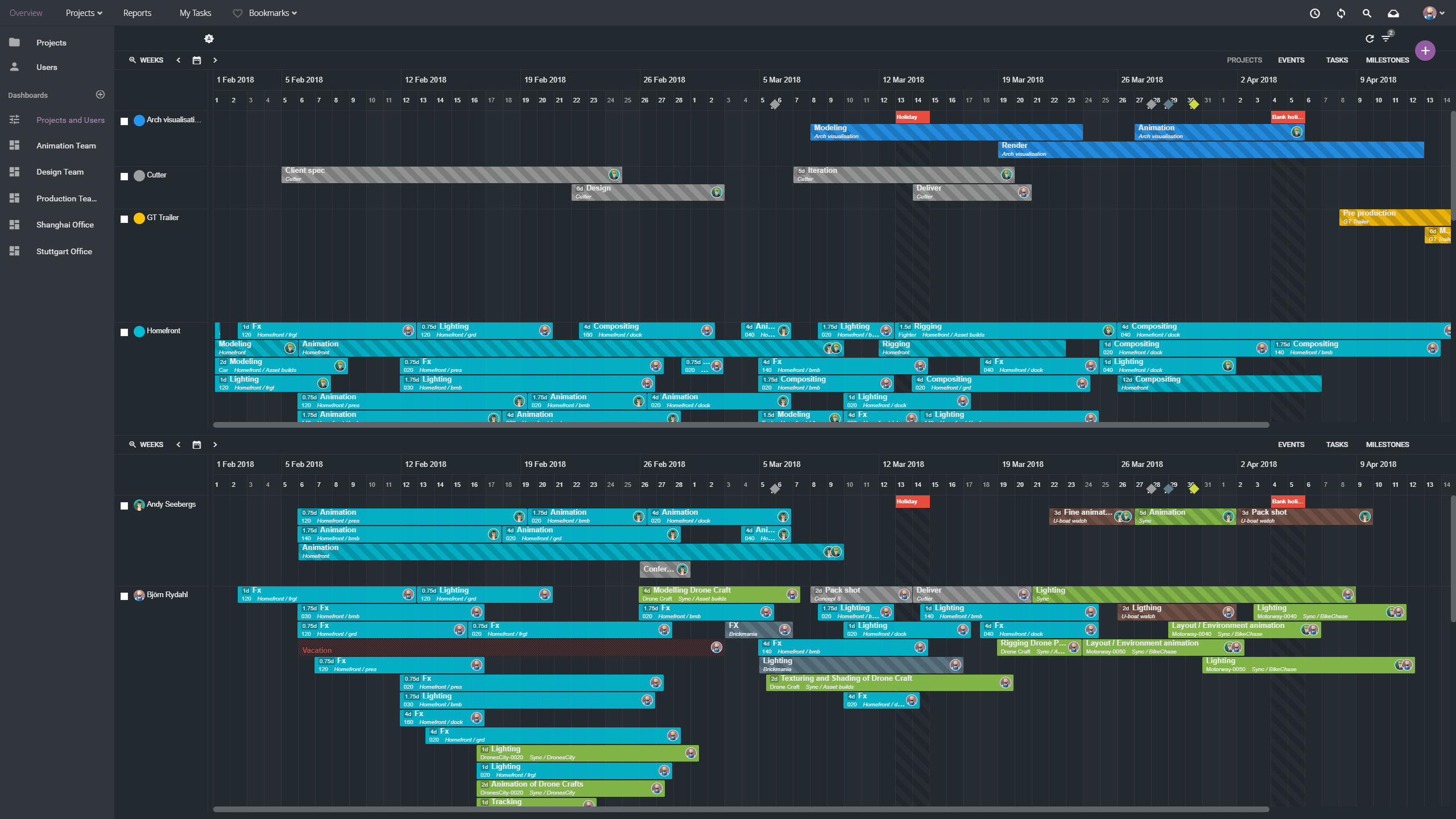 Creative project planning in ftrack Studio