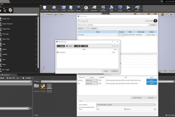 Unreal Engine ftrack Studio 1