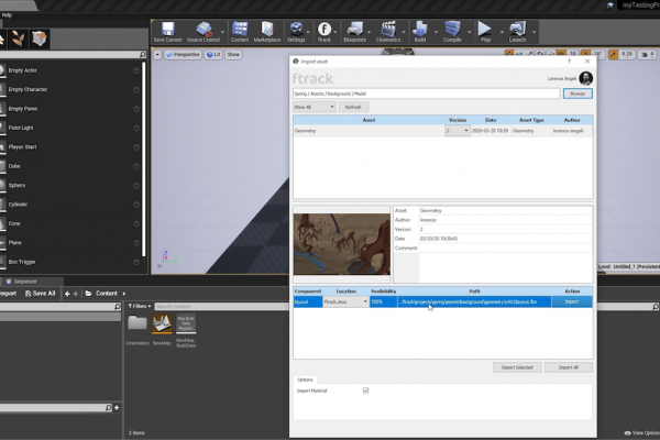 Unreal Engine ftrack Studio 2
