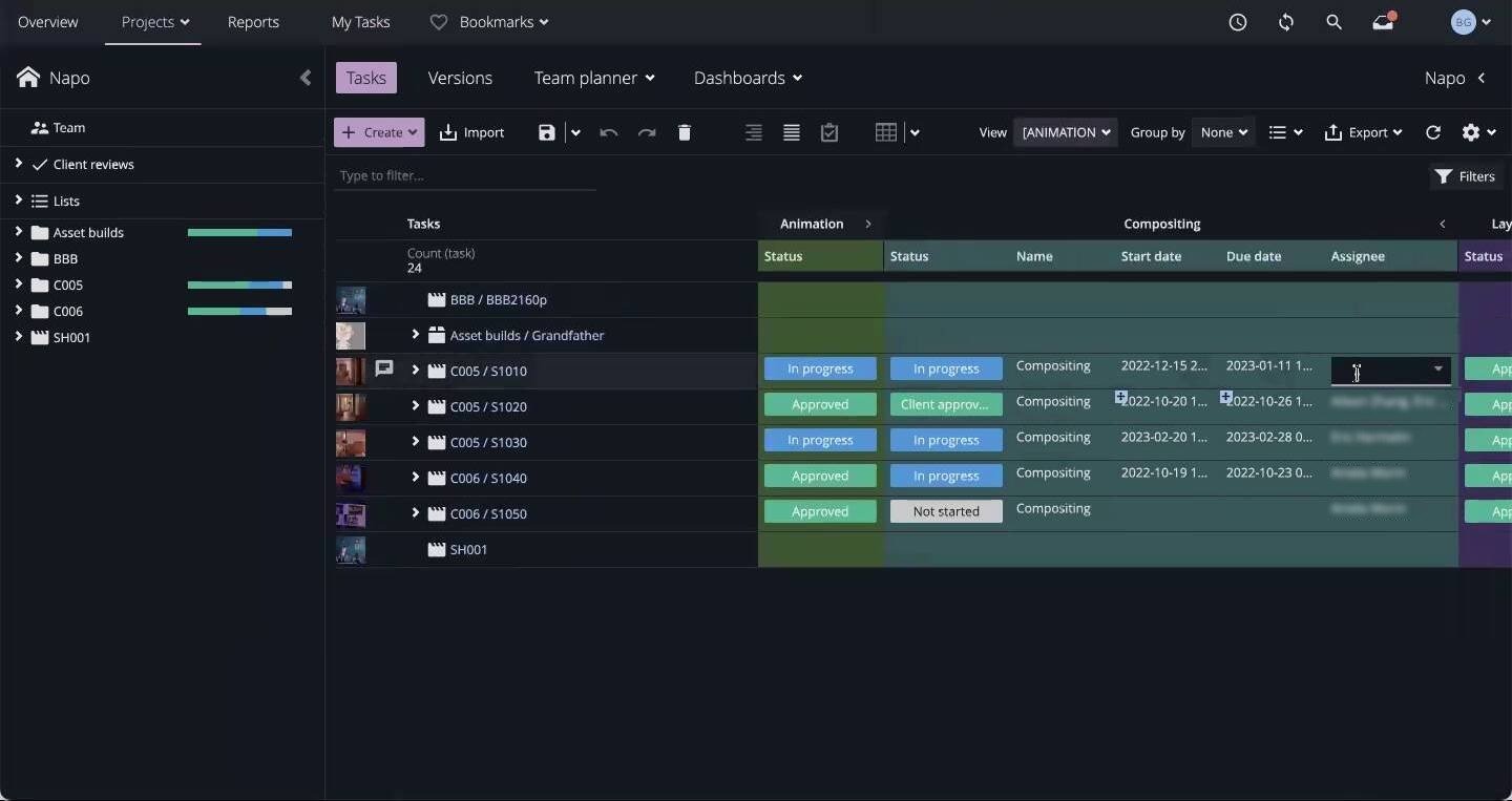 Assign Tasks in Task Columns View